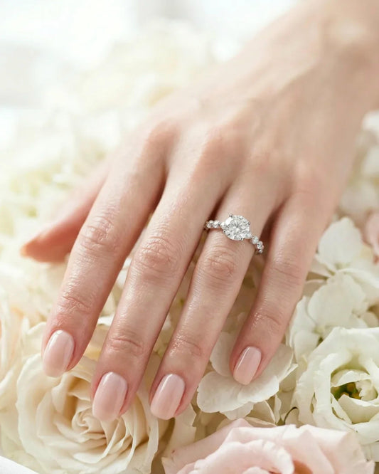 Cascade Round Ring with Side Stones