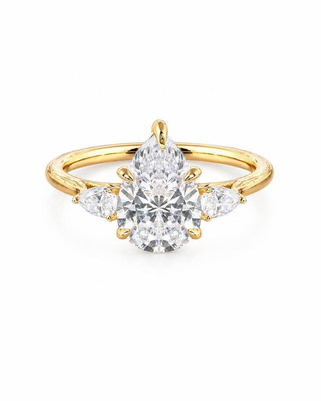 Lumière Trio 3-Stone Pear Ring