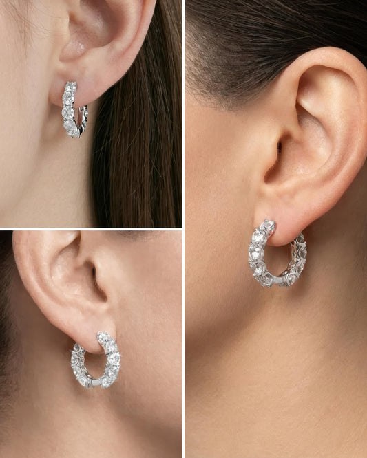 Pendientes de aro Eterna Pavé Huggie