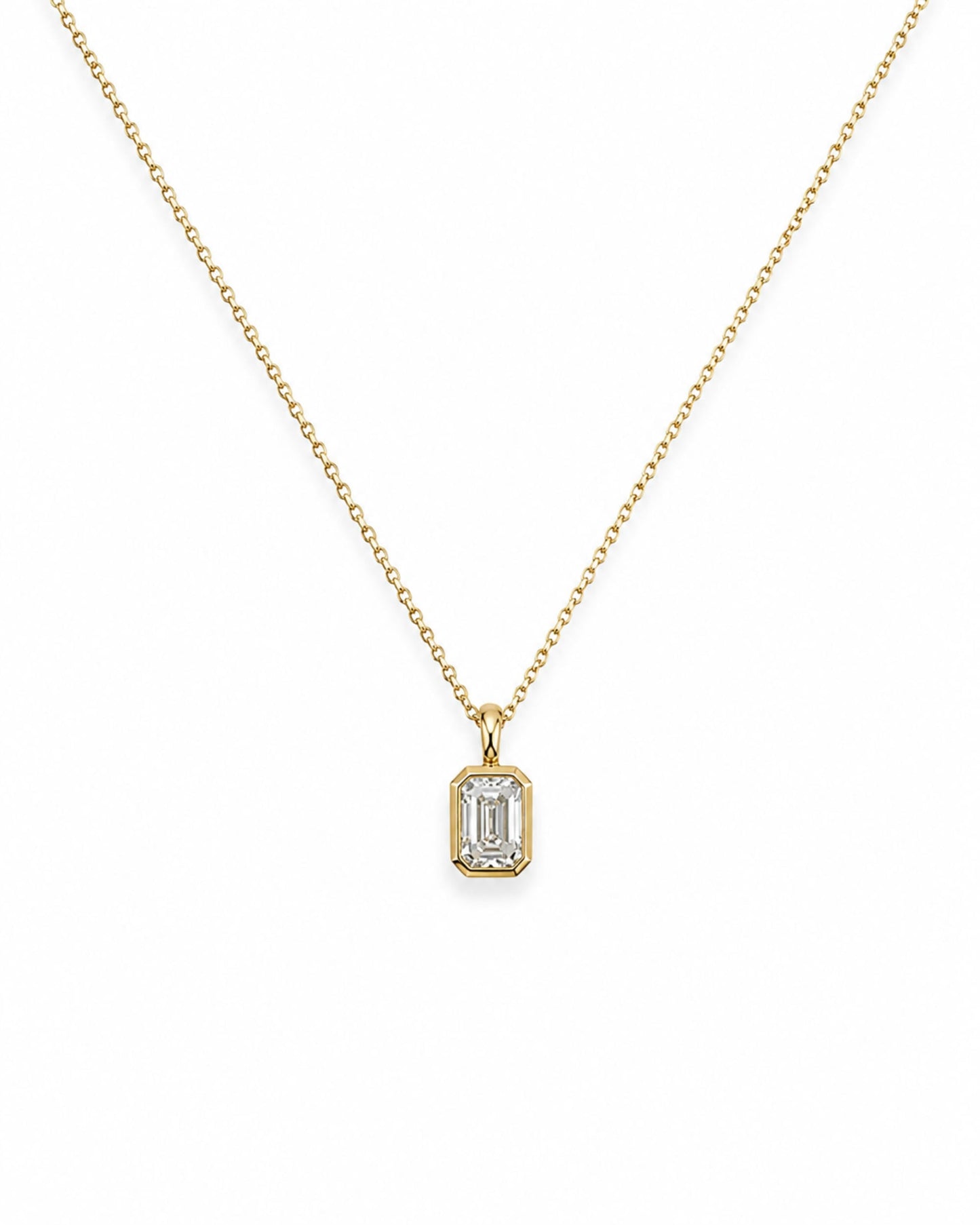 Celeste Bezel Emerald Necklace