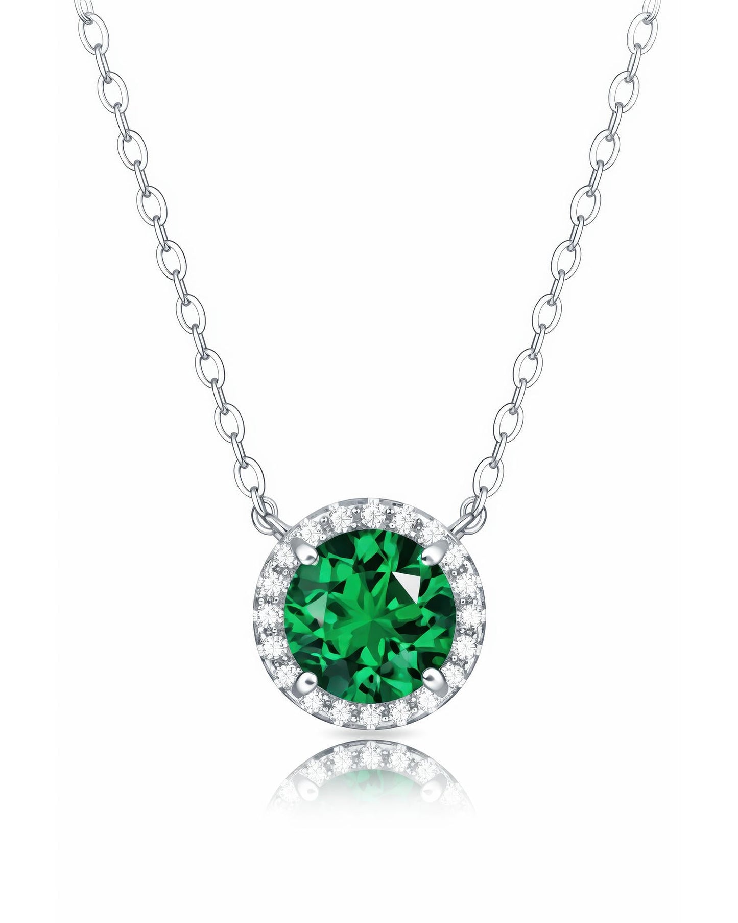 Regal Round Halo Stud Necklace