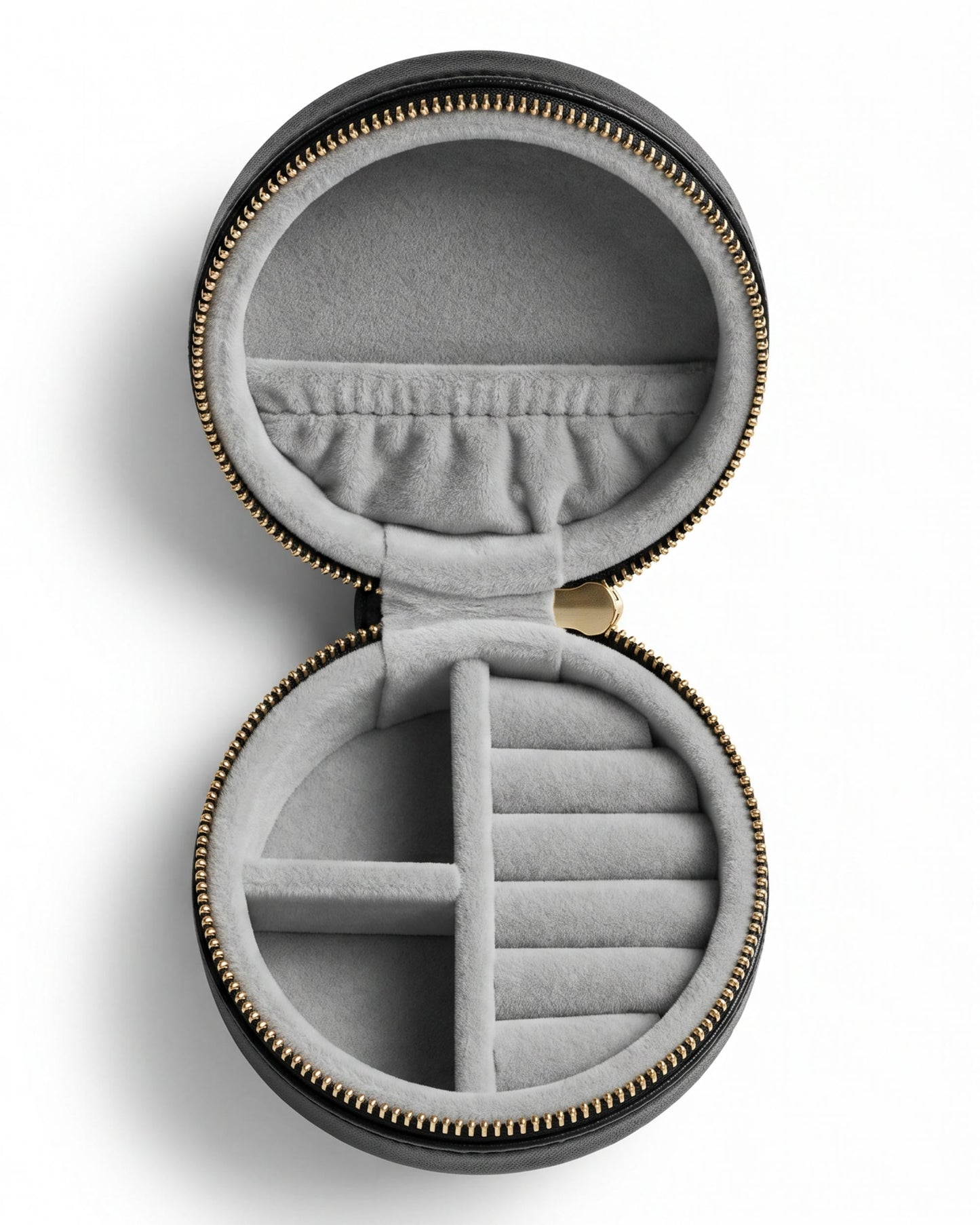 Noir Round Travel Jewelry Case