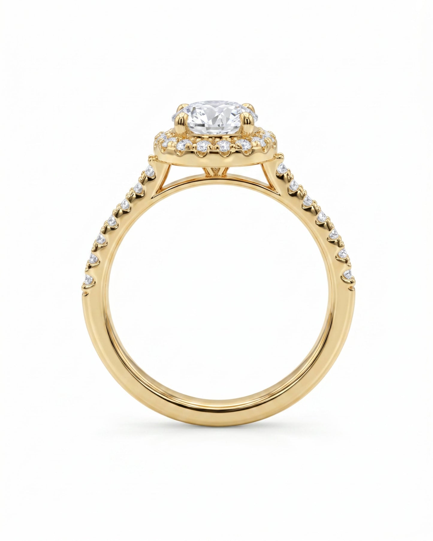 Sera Halo Round Pavé Ring