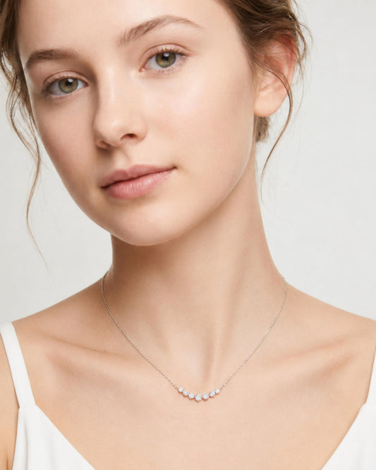 Amelie Graduated Diamond Smile Necklace