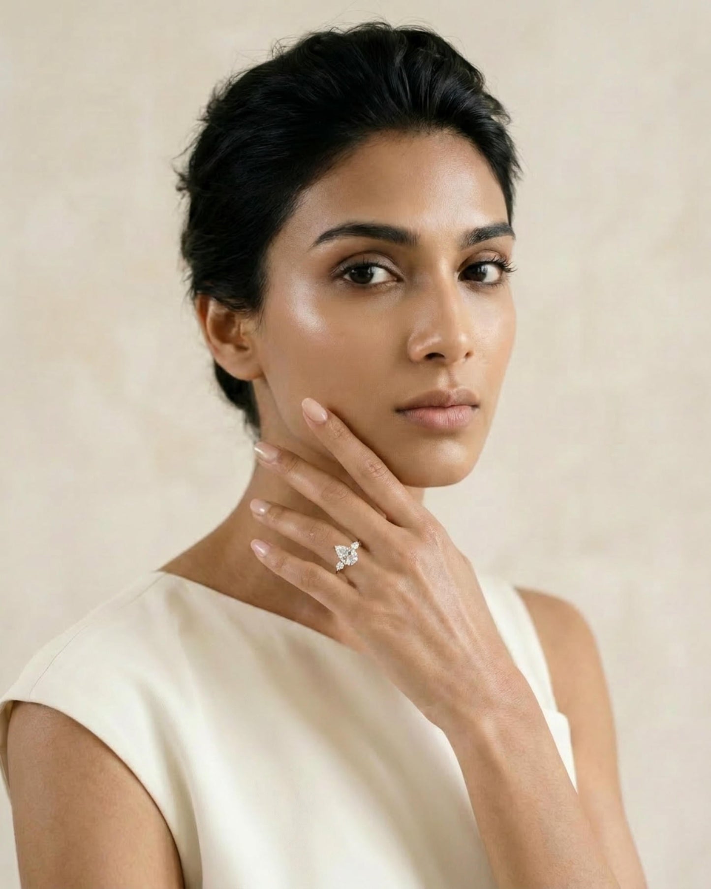 Lumière Trio 3-Stone Pear Ring