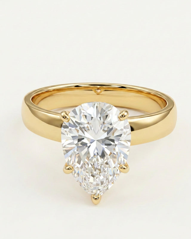 Aurelia Solitaire Pear Ring