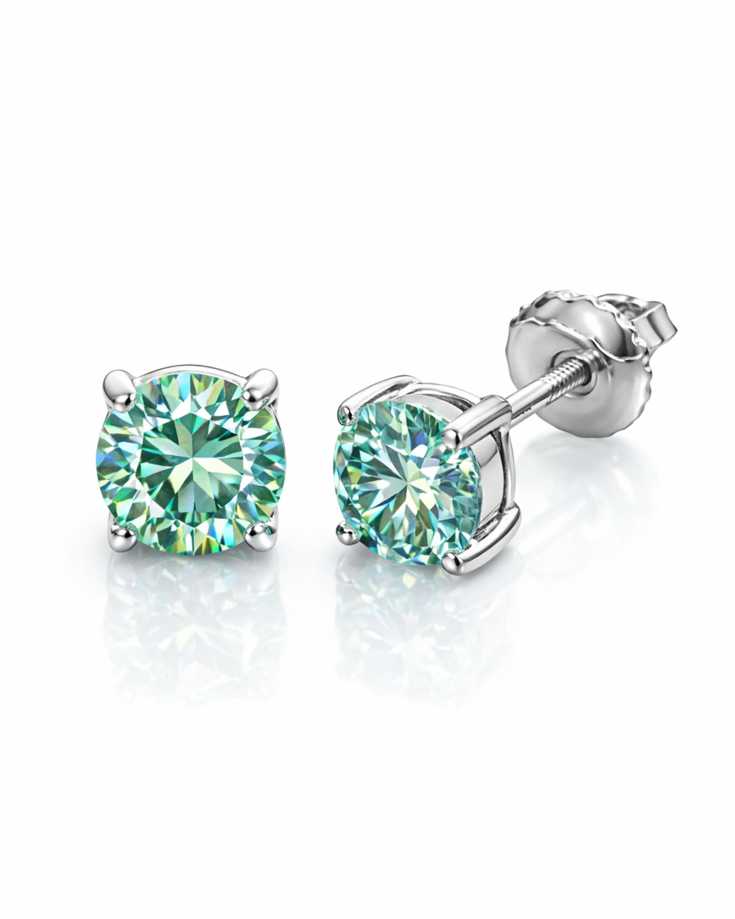 Paraiba Moissanite Stud Earrings