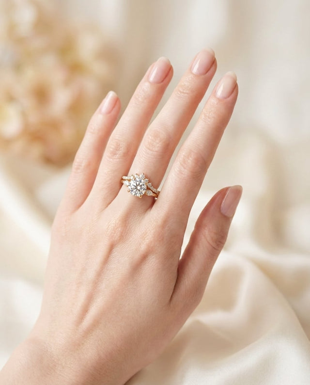 Lumière Round Crown Ring Stack