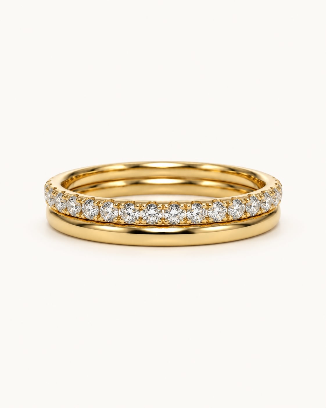 Lune Double-Row Pavé Band Ring