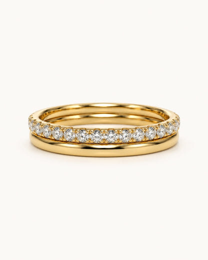 Lune Double-Row Pavé Band Ring
