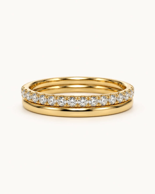 Lune Double-Row Pavé Band Ring