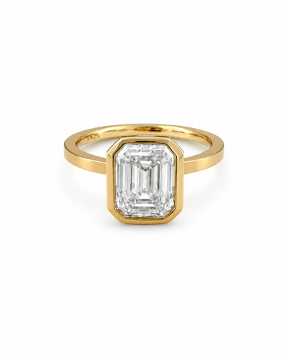 Celeste Bezel Emerald Ring