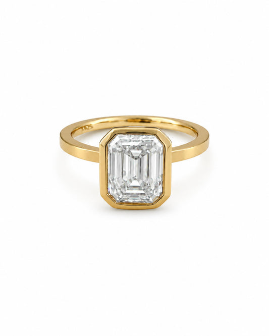 Celeste Bezel Emerald Ring