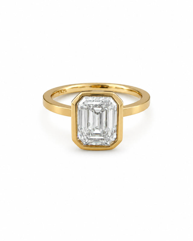 Celeste Bezel Emerald Ring