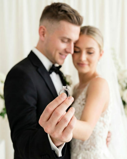 Cascade Round Engagement Ring with Side Round Stones