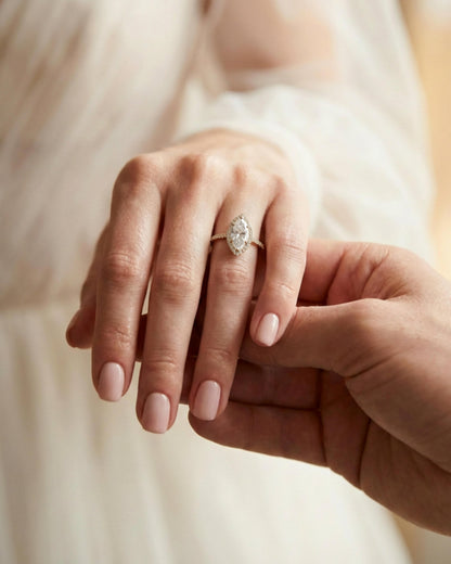 Sera Halo Marquise Pavé Ring