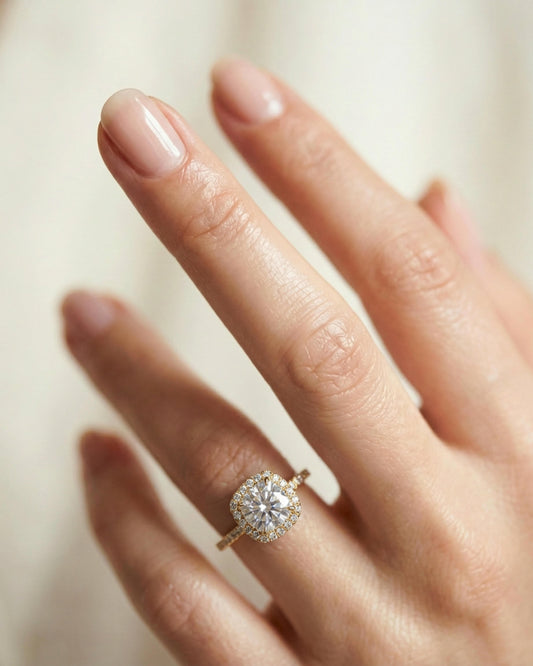 Sera Halo Cushion Pavé Ring