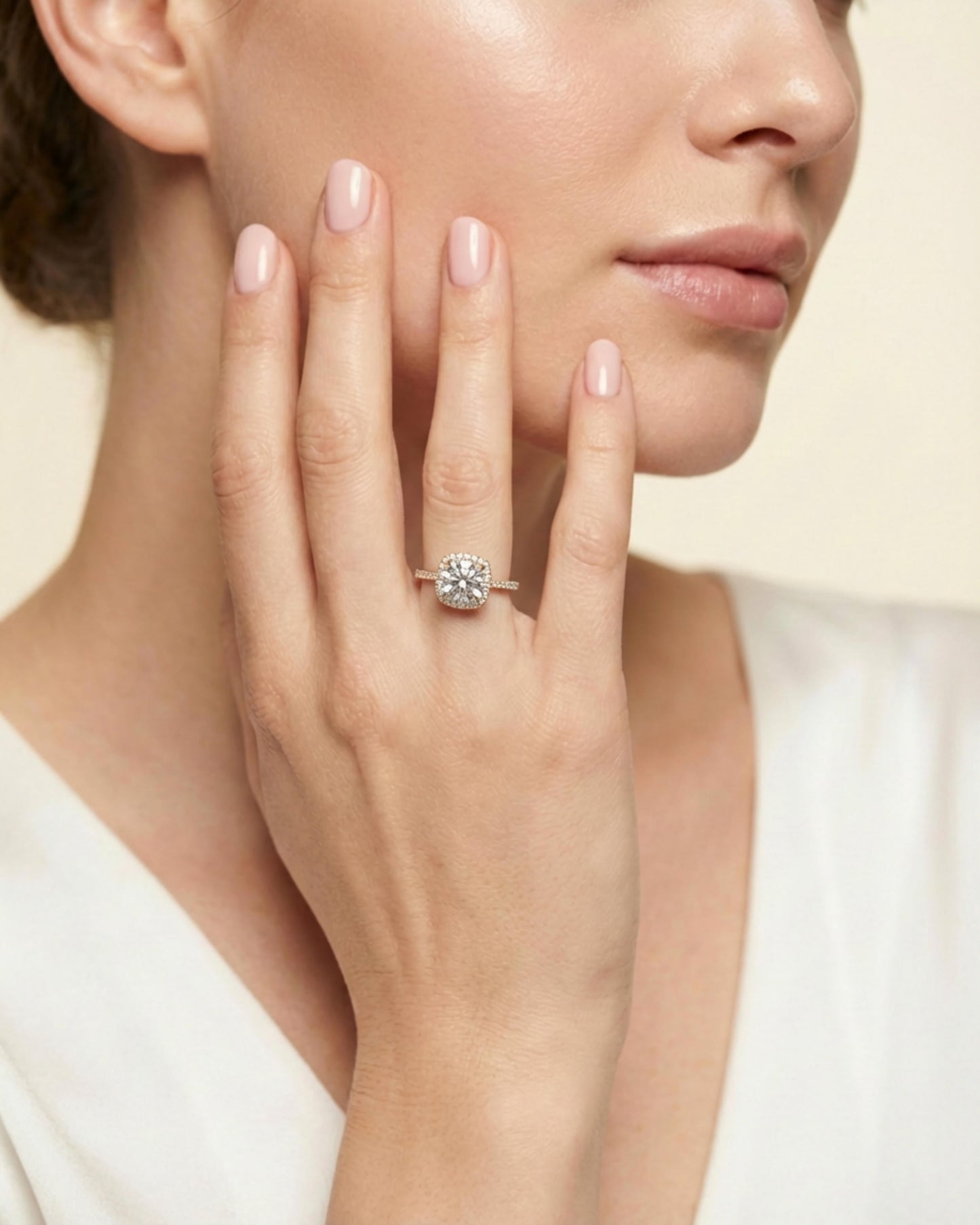 Sera Halo Cushion Pavé Ring