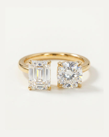 Éloise Emerald & Cushion Toi et Moi Ring