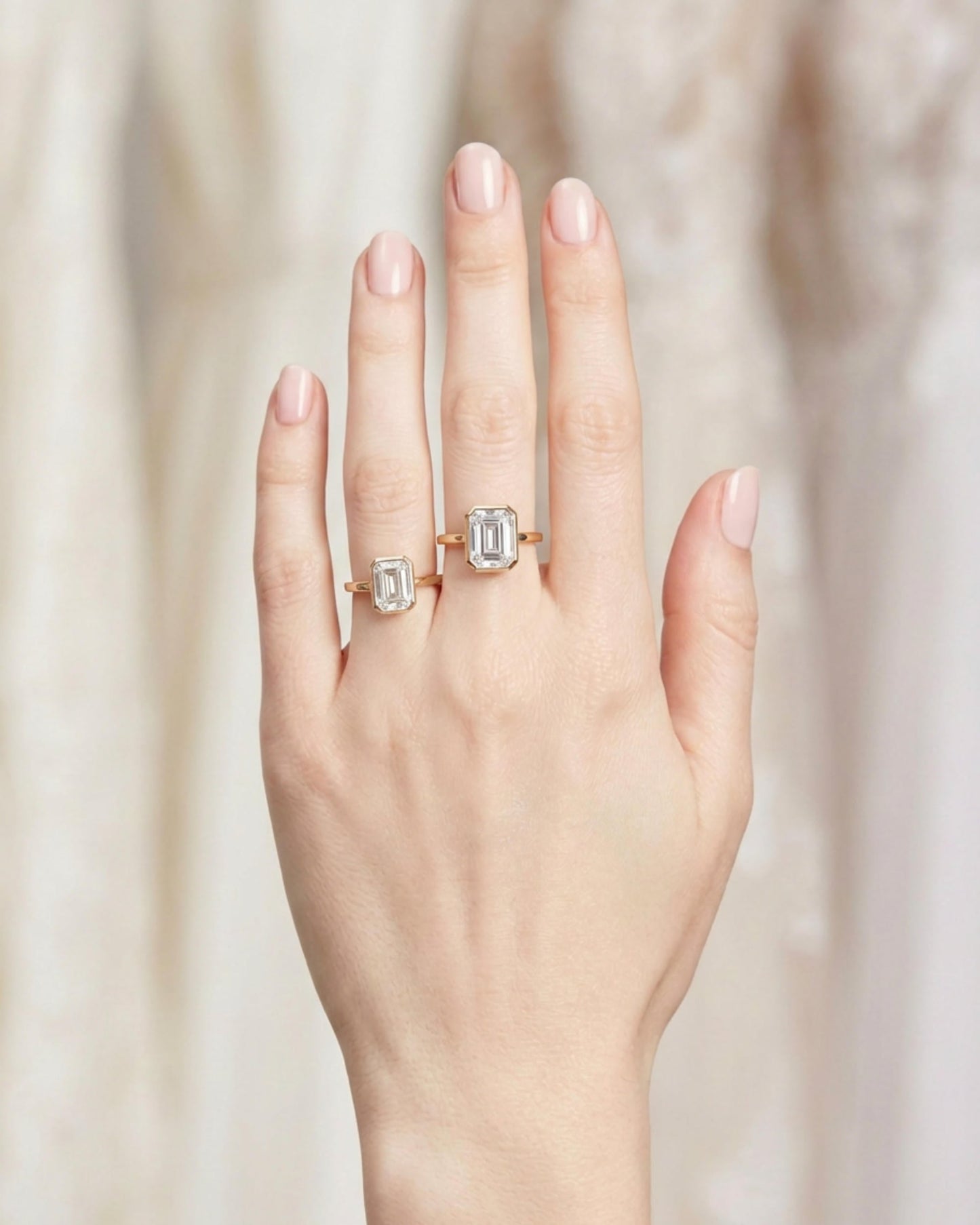 Celeste Bezel Emerald Ring
