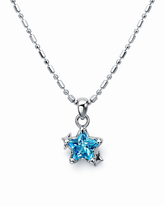 Collar con dije de estrella azul