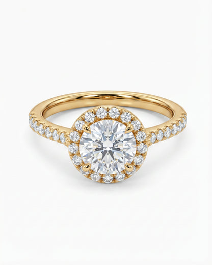 Sera Halo Round Pavé Ring