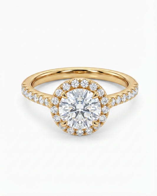 Sera Halo Round Pavé Ring