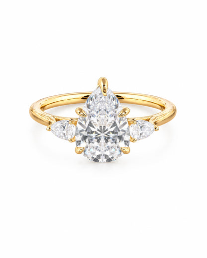 Lumière Trio 3-Stone Pear Ring