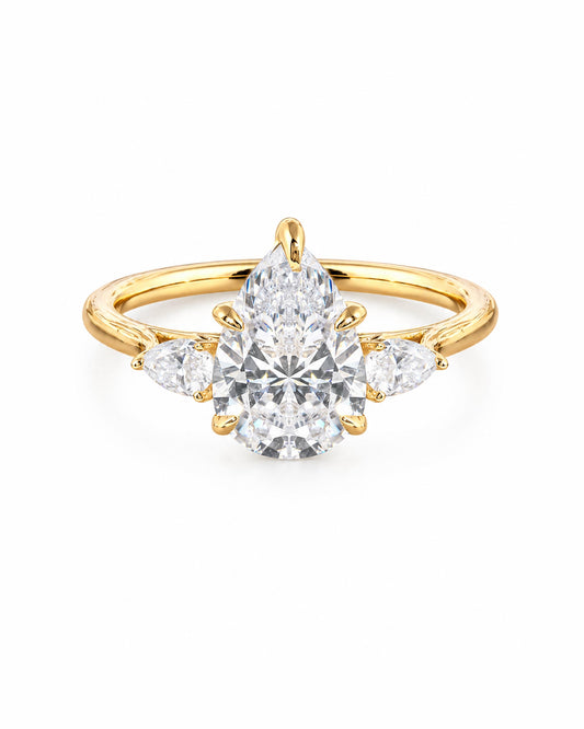 Lumière Trio 3-Stone Pear Ring