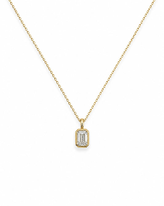 Celeste Bezel Emerald Necklace