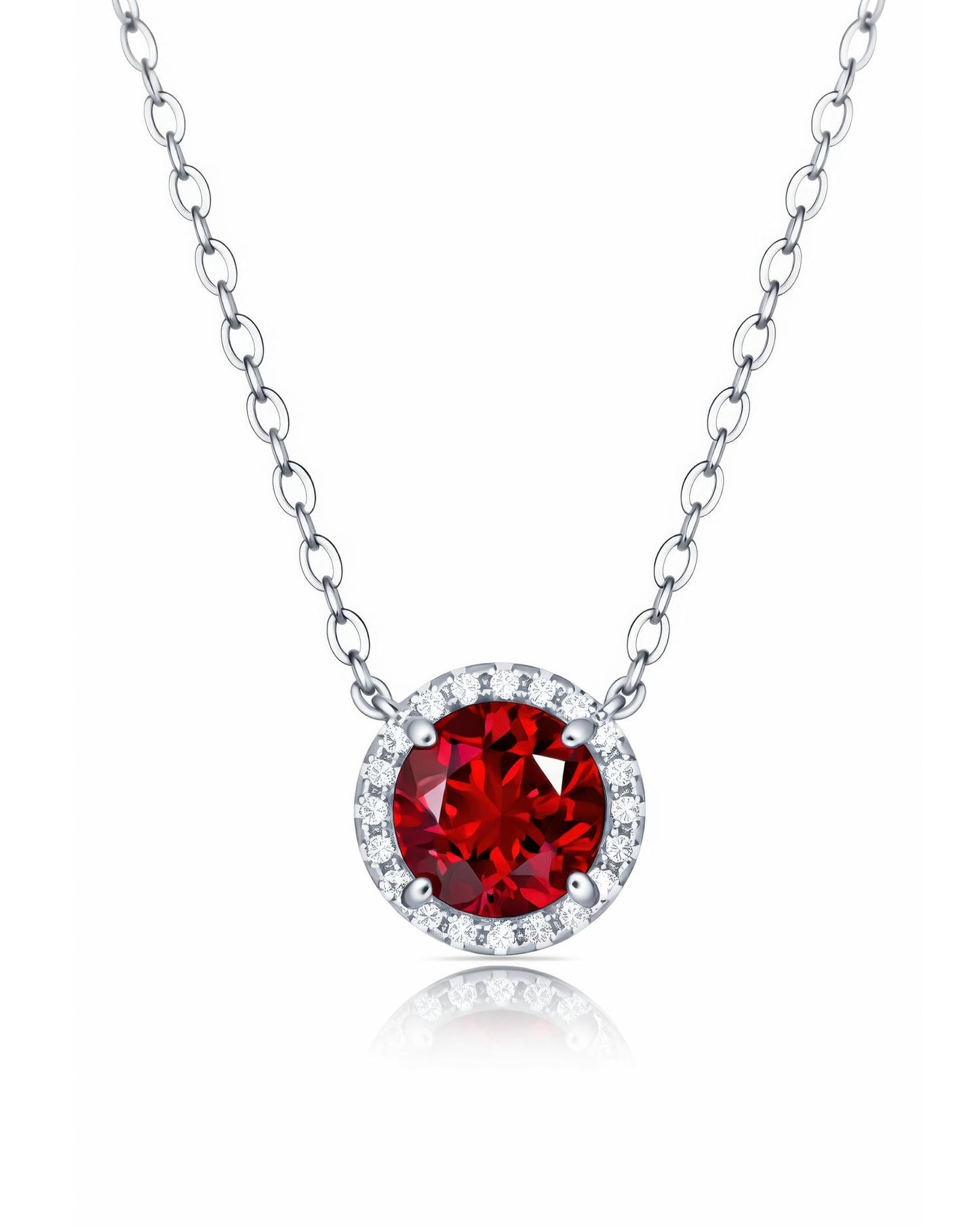 Regal Round Halo Stud Necklace