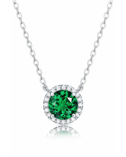 Regal Round Halo Stud Necklace