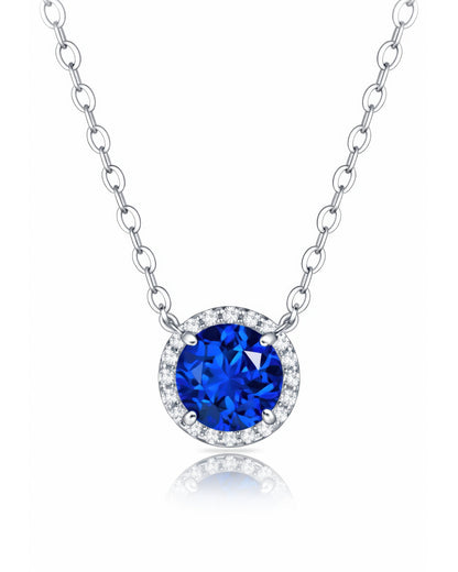 Regal Round Halo Stud Necklace