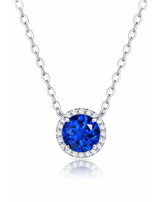 Collar con colgante redondo de halo Regal