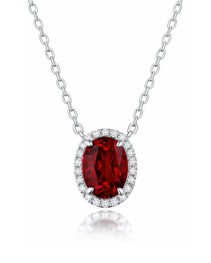 Regal Oval Halo Necklace