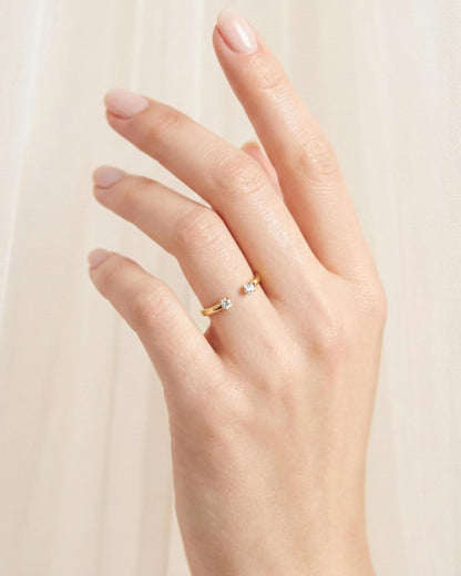 Lune Pavé Open Band Ring