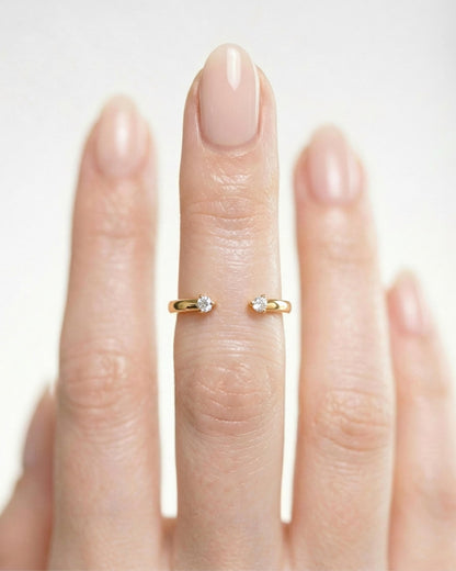Lune Pavé Open Band Ring
