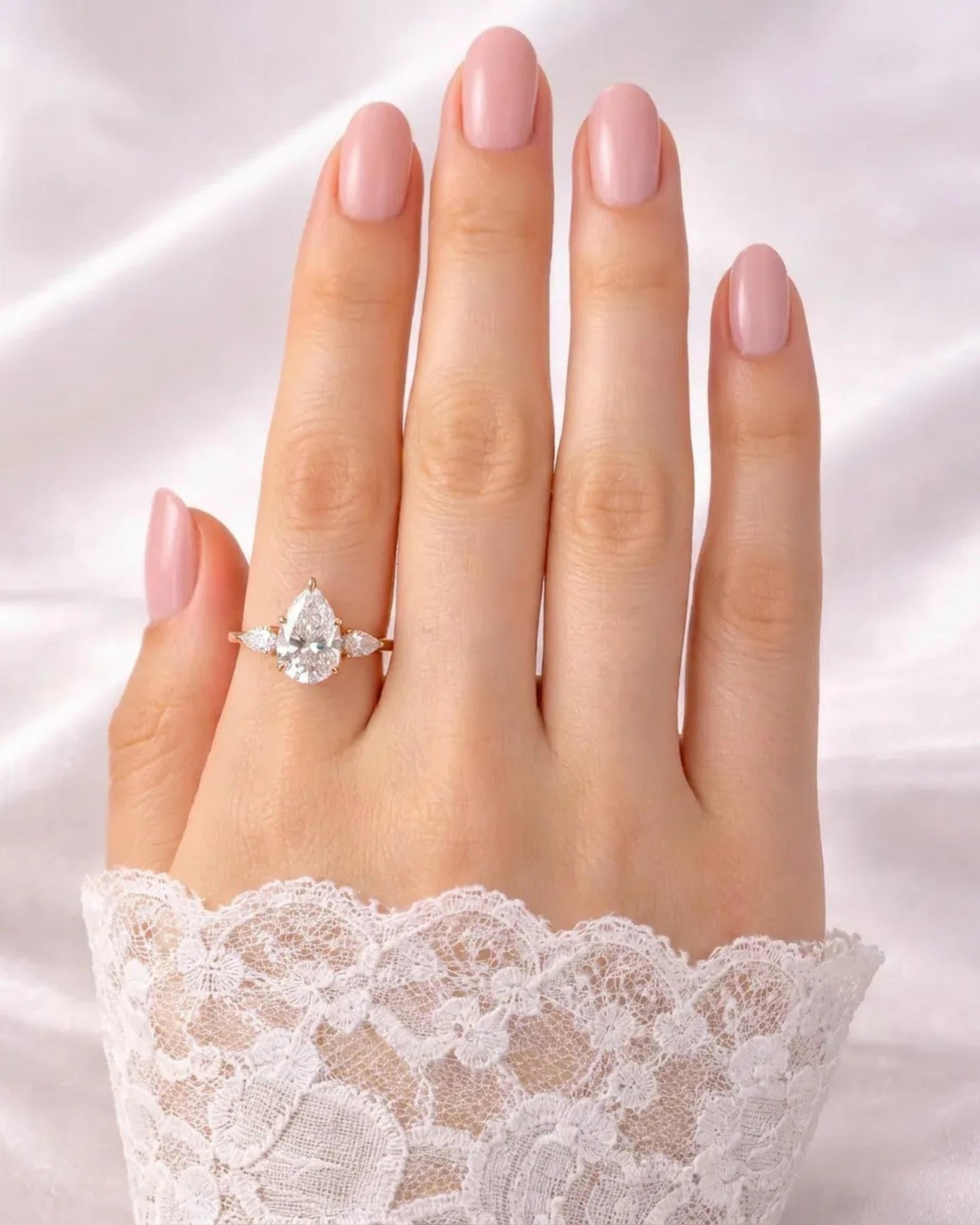 Lumière Trio 3-Stone Pear Ring