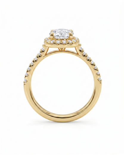 Sera Halo Round Pavé Ring