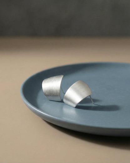 Brushed Arc Stud Earrings