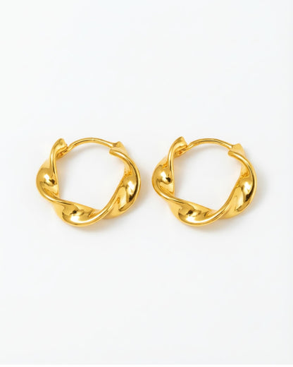 Velora Twist Huggie Hoop Earrings