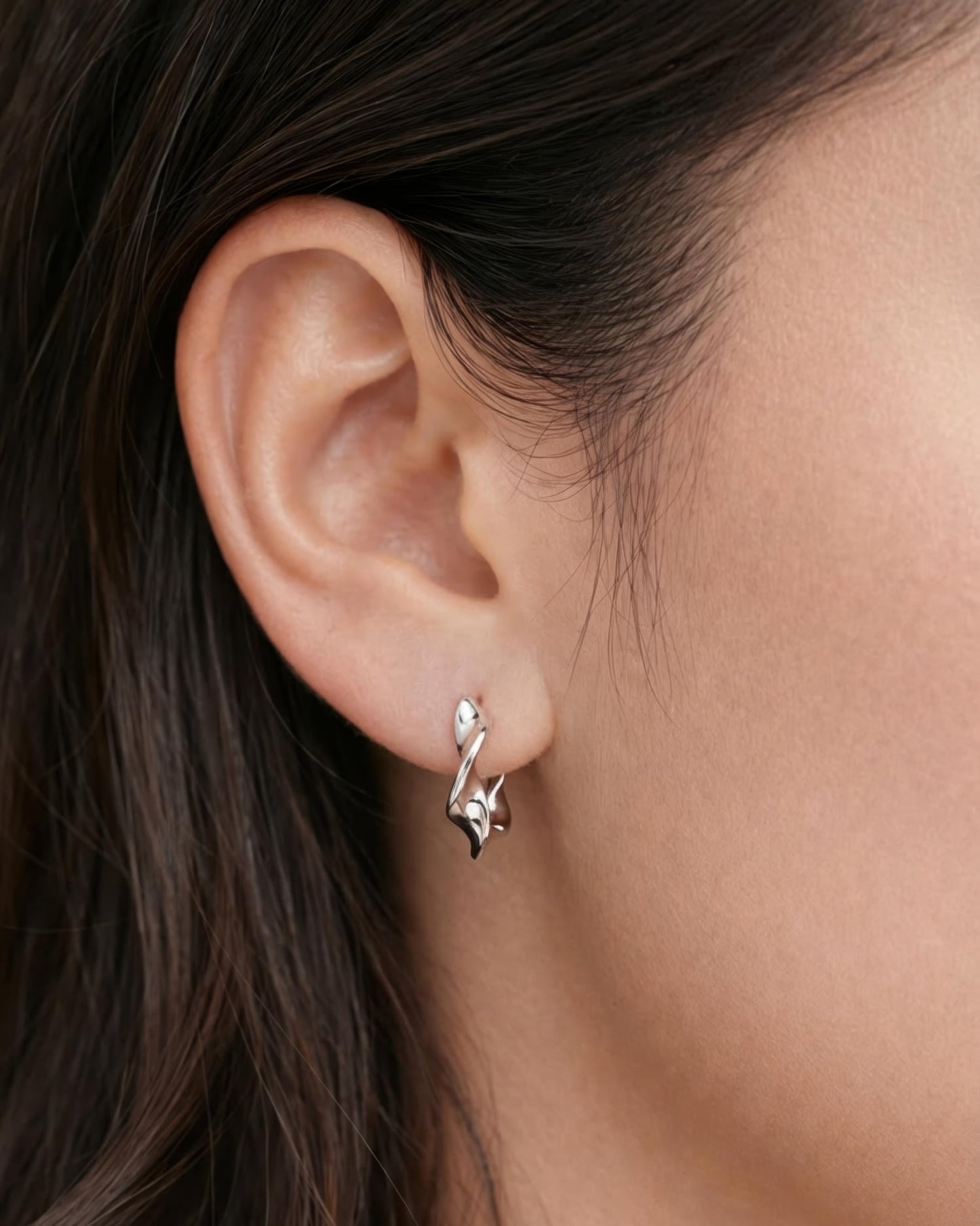 Velora Twist Huggie Hoop Earrings