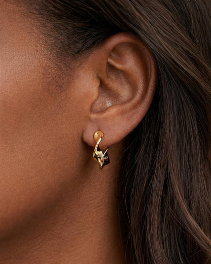 Velora Twist Huggie Hoop Earrings