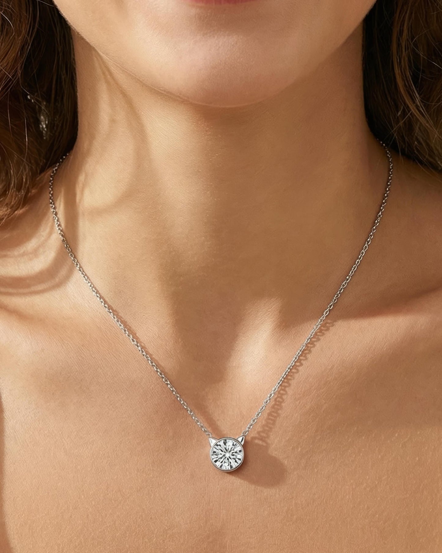 Meow Cat Crystal Necklace