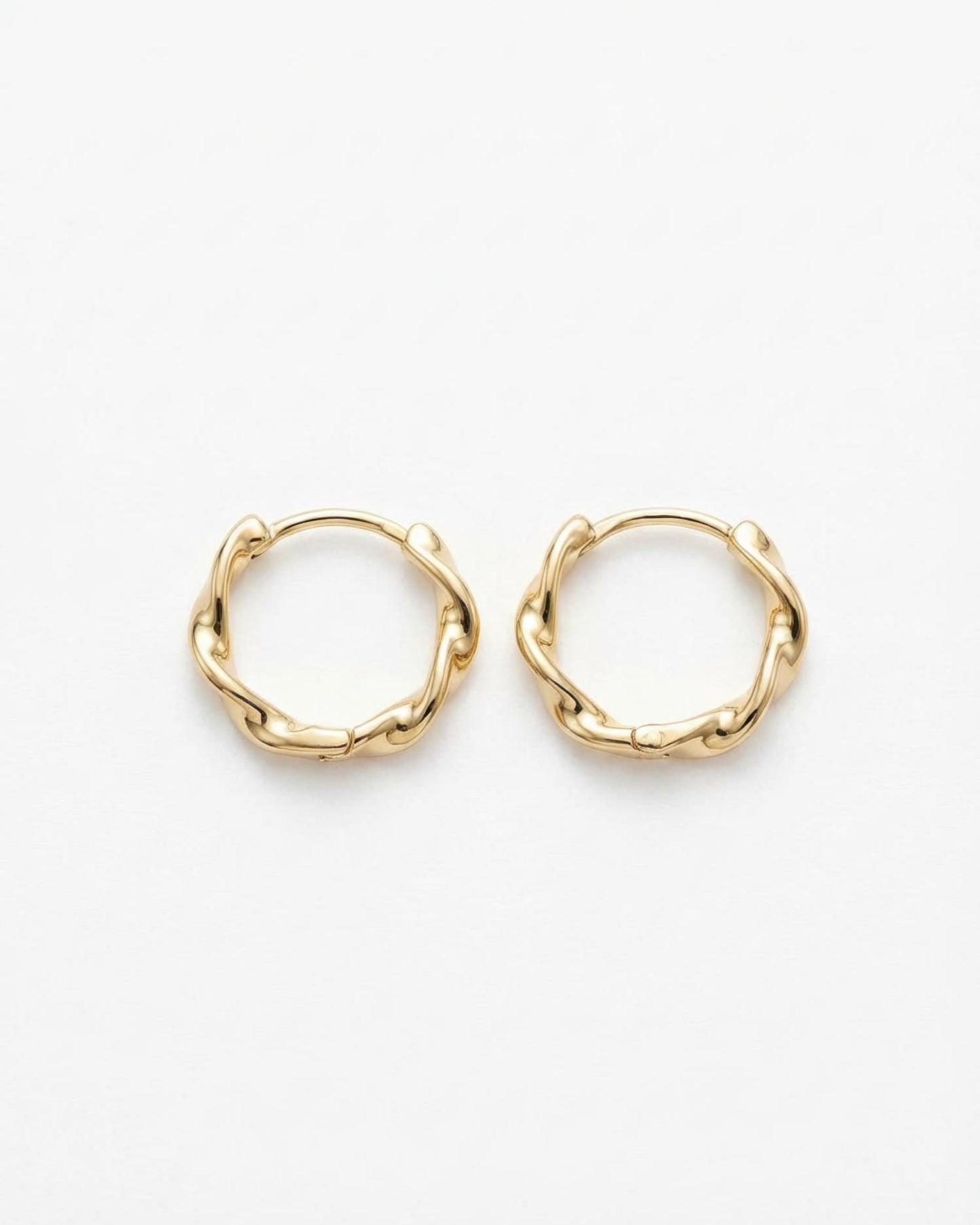 Twisted Huggie Hoop Earrings