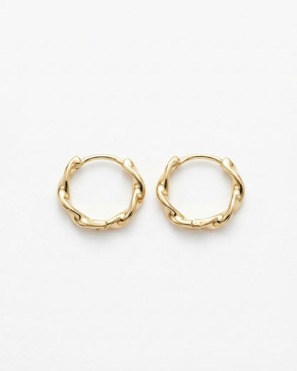 Twisted Huggie Hoop Earrings