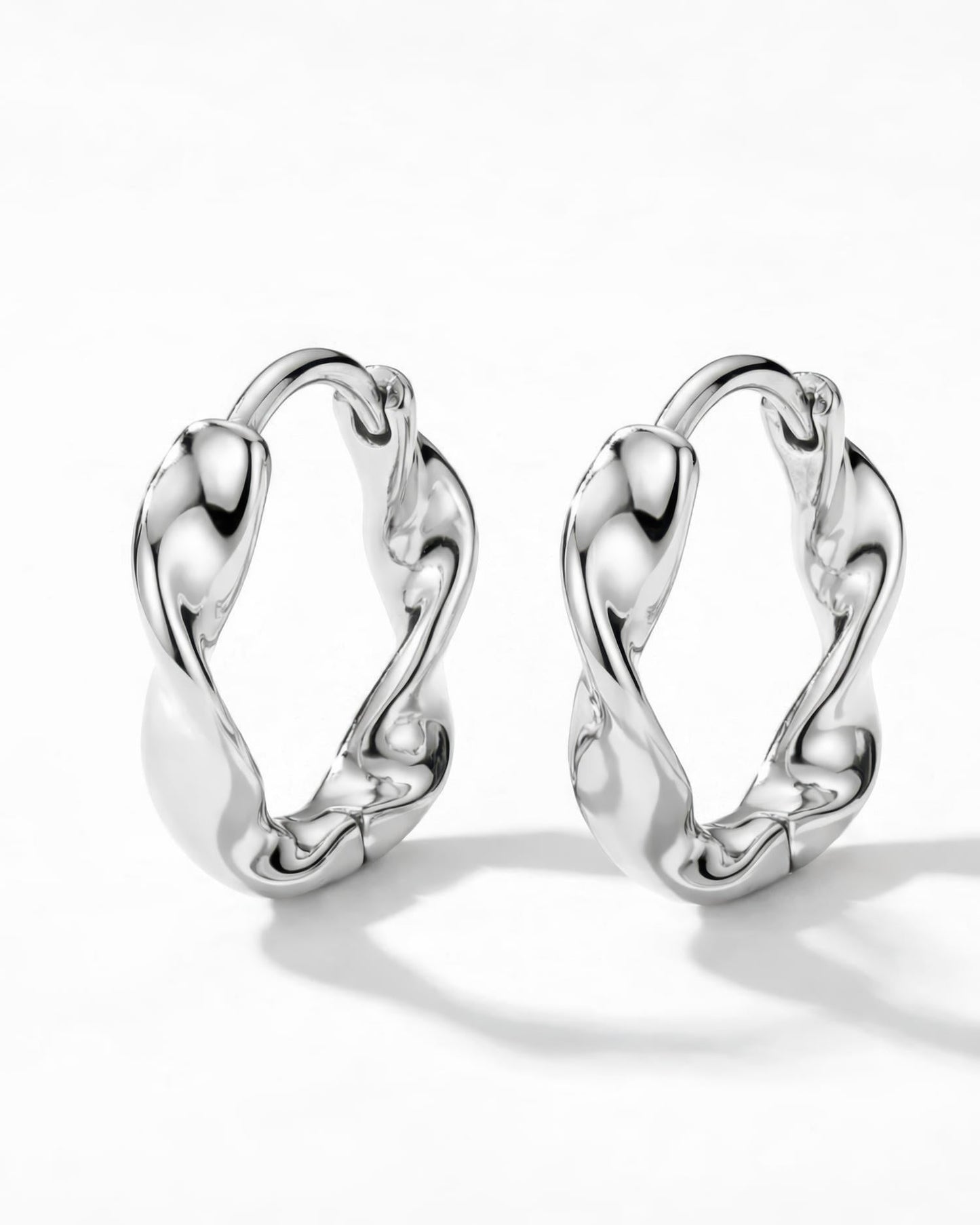 Twisted Huggie Hoop Earrings