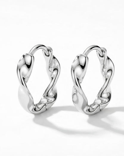 Twisted Huggie Hoop Earrings