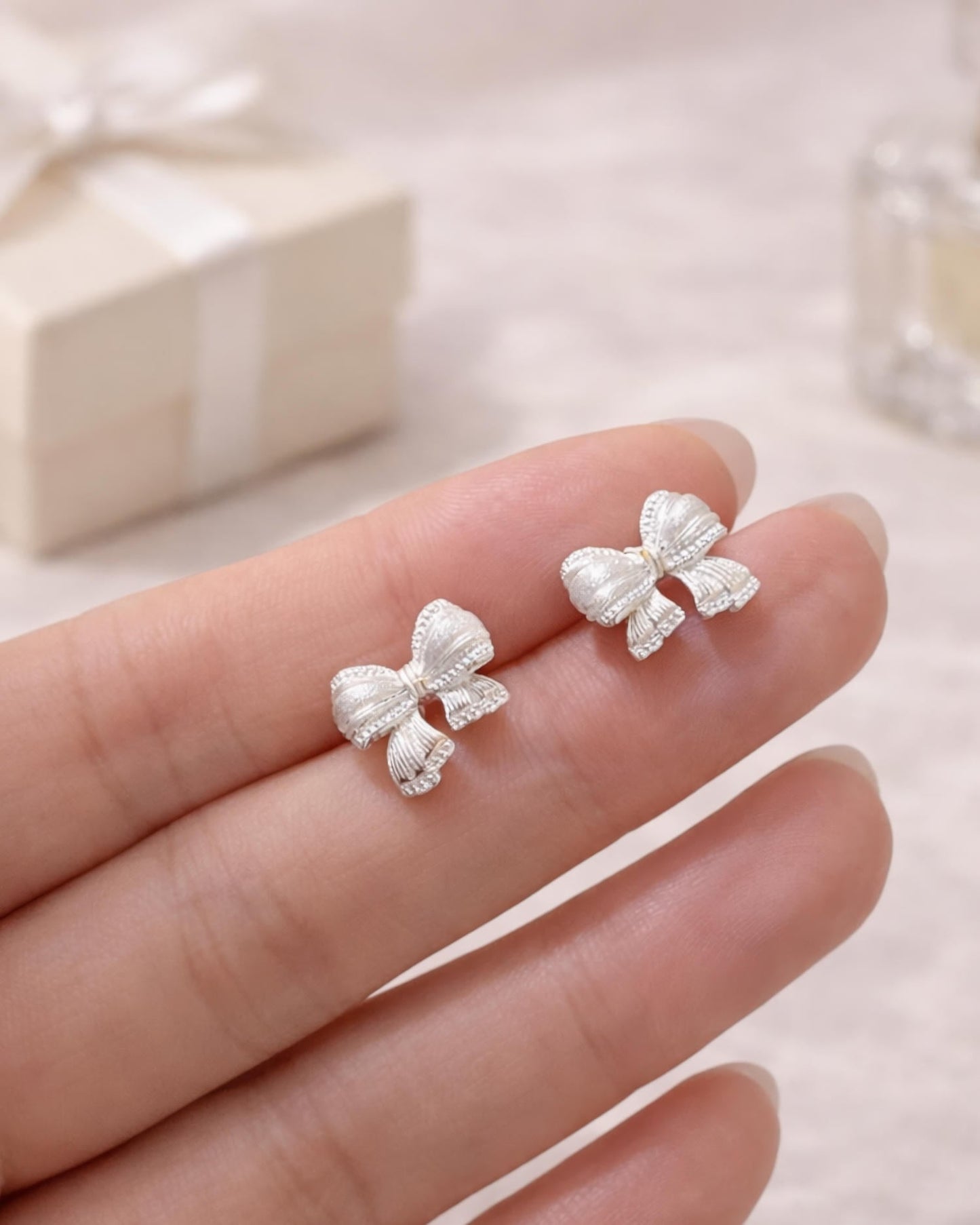 Sweet Bow Stud Earrings