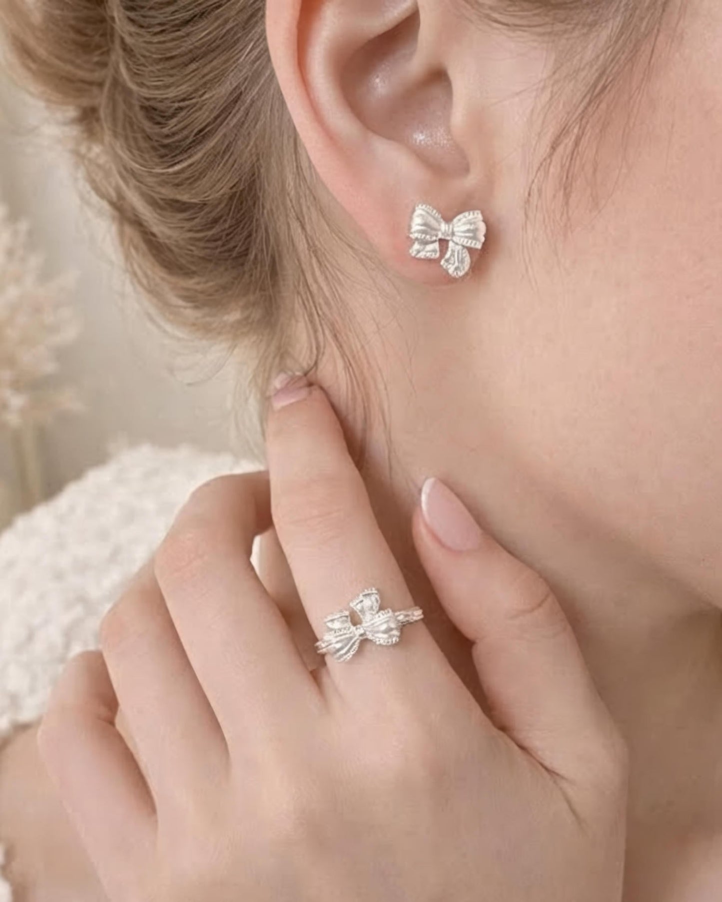 Sweet Bow Stud Earrings